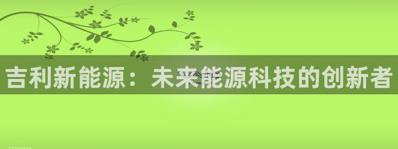 门徒娱乐是不是骗人的：吉利新能源：未来能